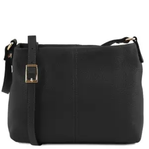 Tuscany Leather TL Bag - klasyczna torba na ramię z miękkiej skóry , kolor czarny TL141720