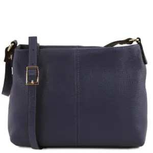 Tuscany Leather TL Bag - klasyczna torba na ramię z miękkiej skóry , kolor ciemny niebieski TL141720