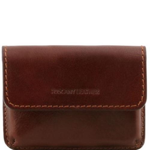 Tuscany Leather Ekskluzywne etui na wizytówki , kolor brązowy TL141378