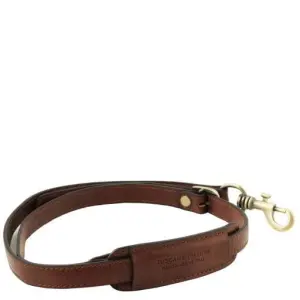 Tuscany Leather Skórzany reguowany pasek na ramię do teczki , kolor brązowy TL141931