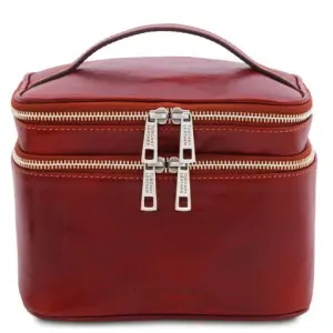 Tuscany Leather Eliot - skórzana kosmetyczka, kolor czerwony TL142045