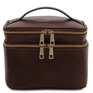 Tuscany Leather Eliot - skórzana kosmetyczka, kolor ciemny brąz TL142045