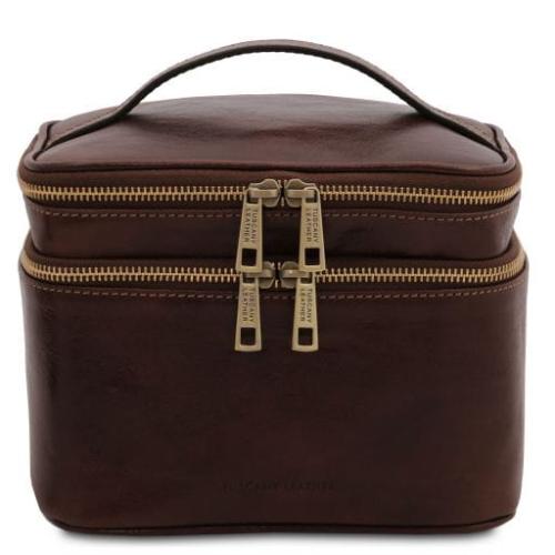 Tuscany Leather Eliot - skórzana kosmetyczka, kolor ciemny brąz TL142045