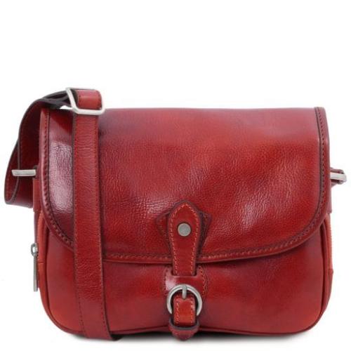 Tuscany Leather Alessia - skórzana torba na ramię, kolor czerwony TL142020