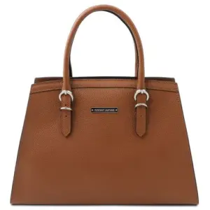 Tuscany Leather bag - skórzan torba damska, kolor cognac TL142147