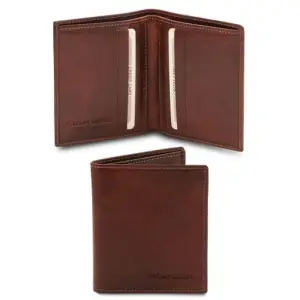 Tuscany Leather - 2 krotnie składany skórzany portfel męski, kolor brąz TL142064