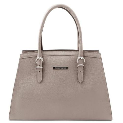Tuscany Leather bag - skórzan torba damska, kolor jasny szary TL142147