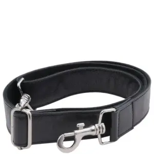 Tuscany Leather - regulowany skórzany pasek do walizki, kolor czarny TL141854
