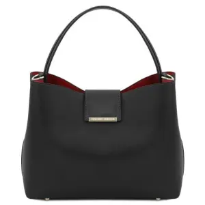 Tuscany Leather Clio - torbebka ze skóry Secchiello TL141690 kolor czarny