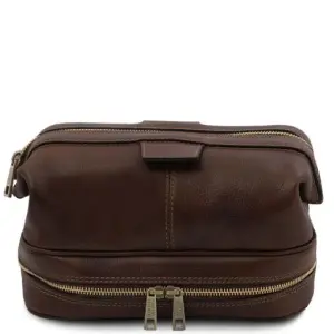 Tuscany Leather Jacob - skórzana kosmetyczka TL142204 kolor ciemny brązowy