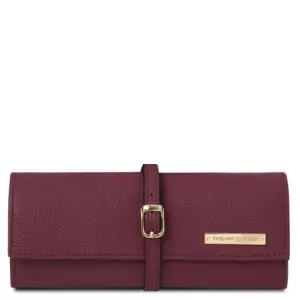 Tuscany Leather ekskluzywne etui na biżuterię z miękkiej skóry TL142193 kolor Bordeaux