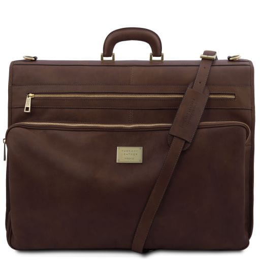 Tuscany Leather Papeete - skórzana torba podróżna do garnituru, kolor ciemny brąz TL142337