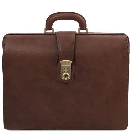 Tuscany Leather Canova - skórzana walizka lekarska z 3 komorami, kolor ciemny brąz TL142352