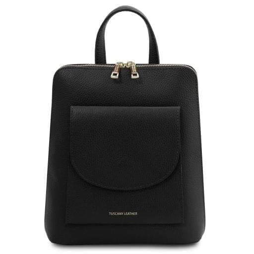 Tuscany Leather TL Bag - mały skórzany plecak dla kobiet, kolor czarny TL142092