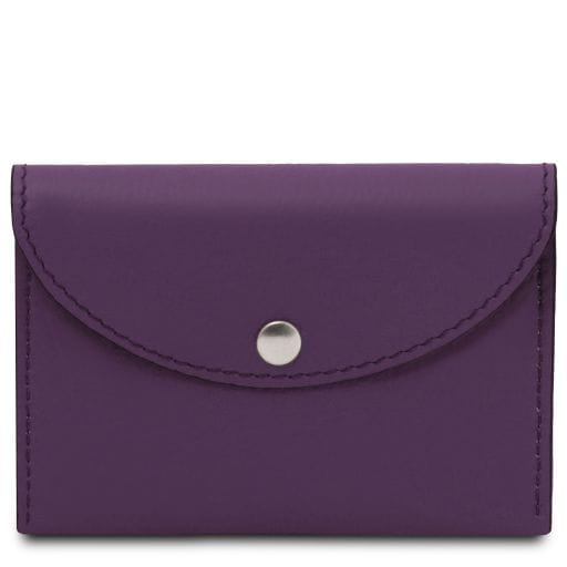 Tuscany Leather Ekskluzywne skórzane etui na wizytówki/karty kredytowe, kolor purpurowy TL142417