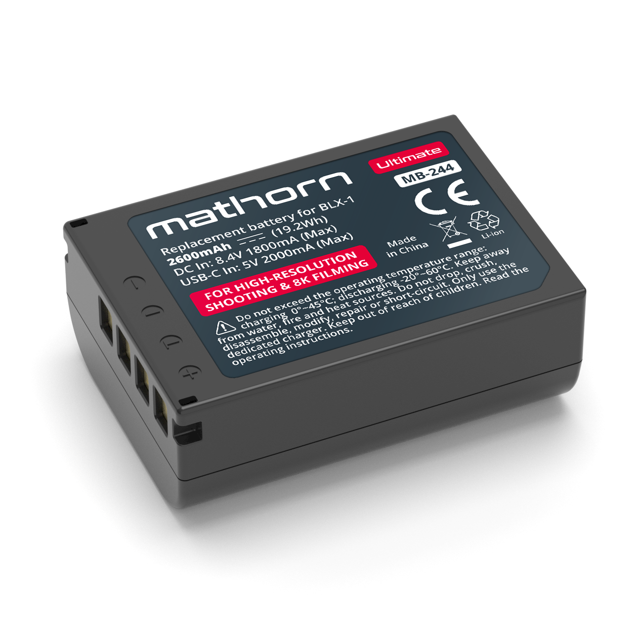 Bateria Mathorn MB-244 Ultimate 2600mAh USB-C zamiennik BLX-1