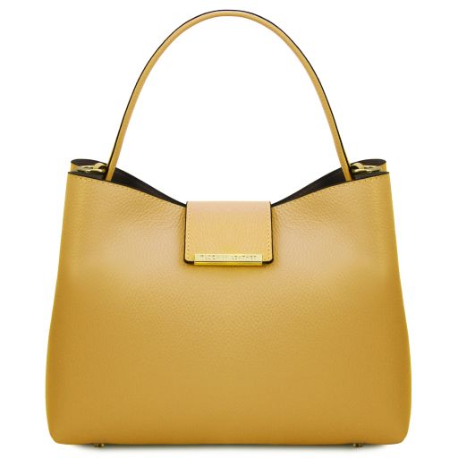 Tuscany Leather Clio - torbebka ze skóry Secchiello, kolor pastelowy - TL142356
