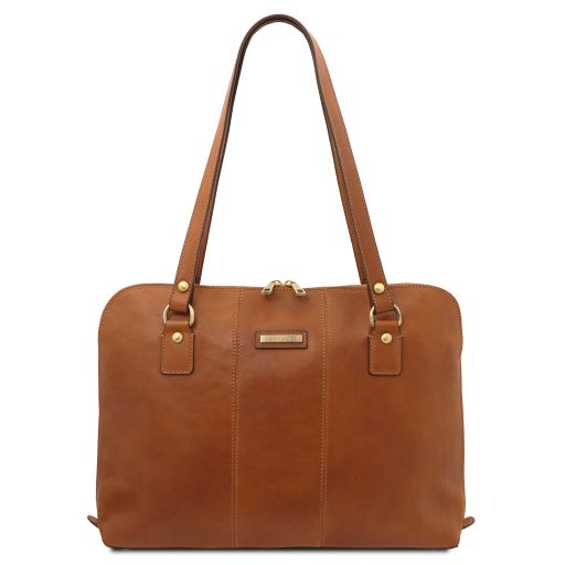 Tuscany Leather Ravenna - ekskluzywna skórzana torba biznesowa, kolor naturalny - TL142426