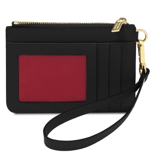 Tuscany Leather skórzane etui na karty z paskiem, kolor czarny - TL142544