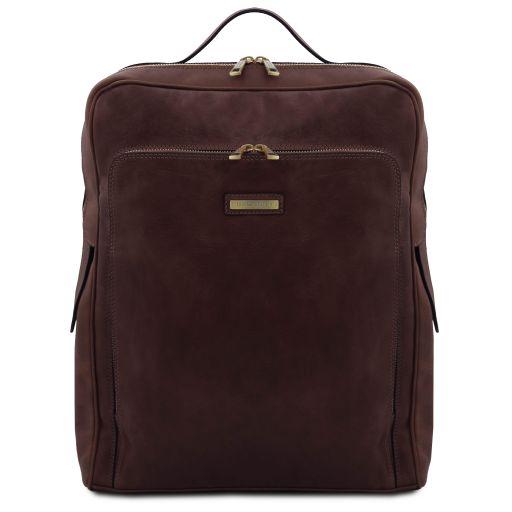 Tuscany Leather Bangkok - skórzany plecak na laptop - rozmiar L, kolor ciemny brąz - TL142336