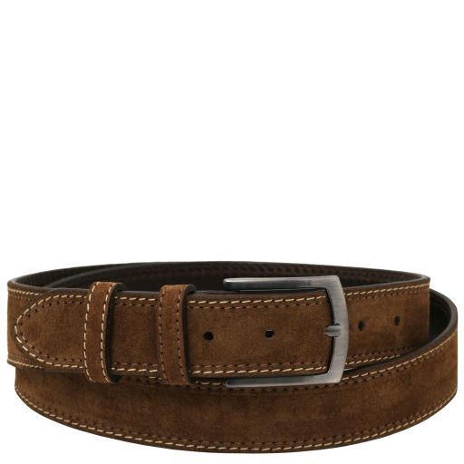 Tuscany Leather Casual pasek ze skóry zamszowej 35mm, rozmiar 115 cm, kolor brązowy - TL142537
