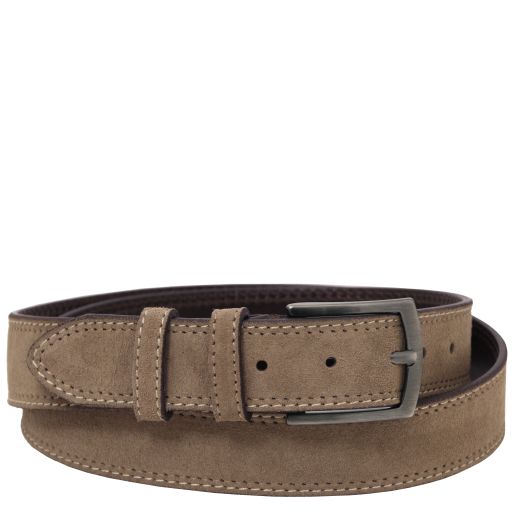 Tuscany Leather Casual pasek ze skóry zamszowej 35mm, rozmiar 100 cm, kolor ciemnoszary - TL142537