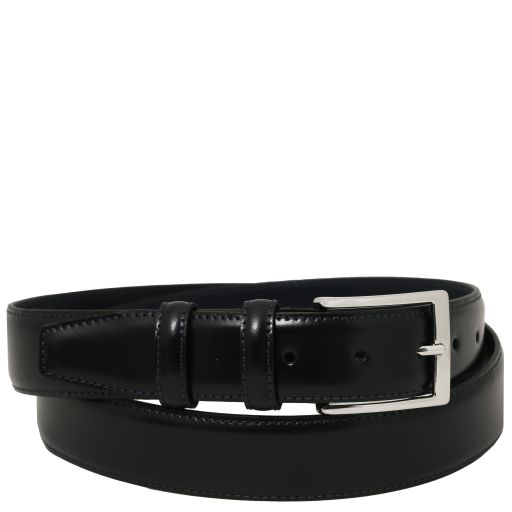 Tuscany Leather Elegancki pasek ze szczotkowanej skóry 35mm, rozmiar 115 cm, kolor czarny - TL142538