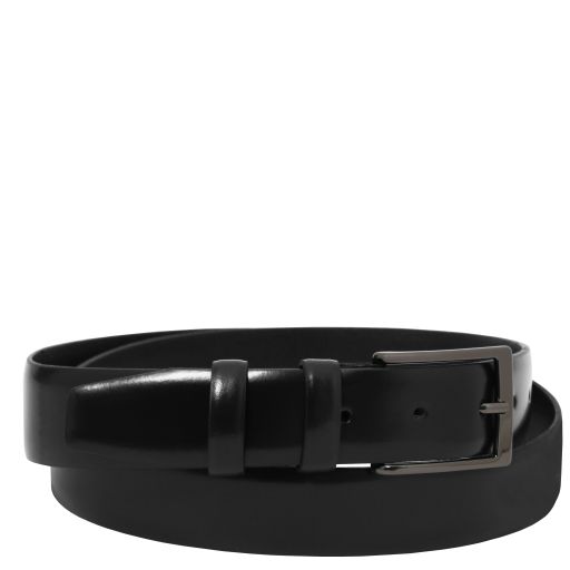 Tuscany Leather Elegancki pasek ze szczotkowanej skóry 35mm, rozmiar 105 cm, kolor czarny - TL142539