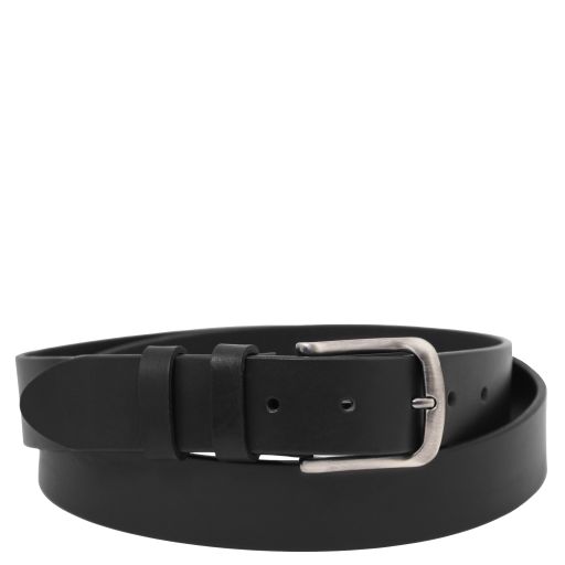 Tuscany Leather Ręcznie robiony pasek skórzany 35mm do jeansów, rozmiar 105 cm, kolor czarny - TL142526