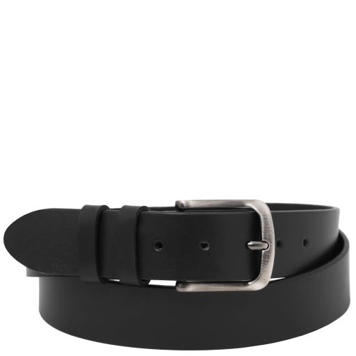 Tuscany Leather Ręcznie robiony pasek skórzany 40mm do jeansów, rozmiar 105 cm, kolor czarny - TL142527