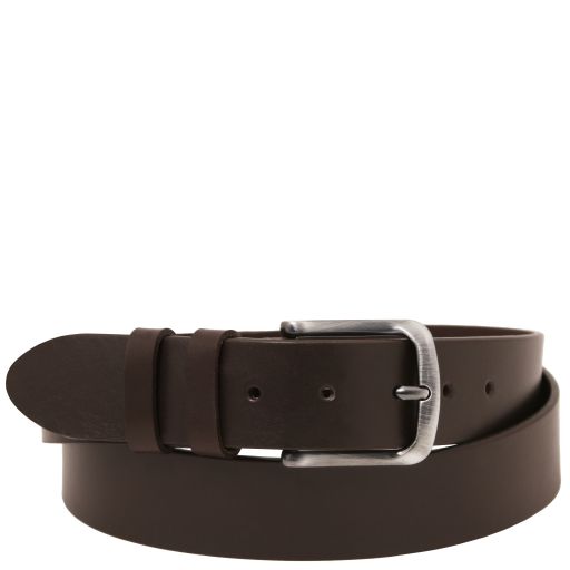 Tuscany Leather Ręcznie robiony pasek skórzany 40mm do jeansów, rozmiar 105 cm, kolor ciemny brąz - TL142527