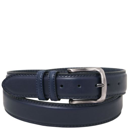Tuscany Leather Klasyczny toskański skórzany pasek z pikowaniem 40 mm, rozmiar 115 cm, kolor ciemny niebieski - TL142529