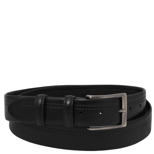 Tuscany Leather Klasyczny skórzany pasek o szerokości 35 mm, rozmiar 95 cm, kolor czarny - TL142530