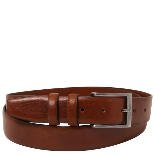 Tuscany Leather Klasyczny pasek ze skóry licowej 35 mm, rozmiar 105 cm, kolor brązowy - TL142531