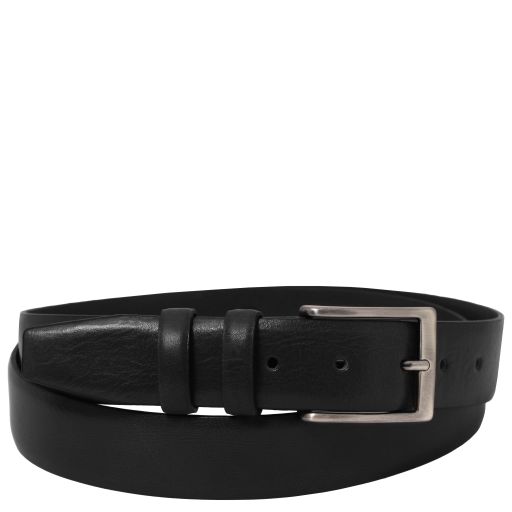 Tuscany Leather Klasyczny pasek ze skóry licowej 35 mm, rozmiar 110 cm, kolor czarny - TL142531