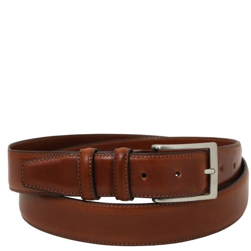 Tuscany Leather Klasyczny pasek ze skóry licowej 35 mm, rozmiar 110 cm, kolor brązowy - TL142532