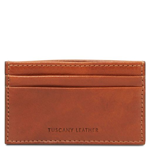 Tuscany Leather skórzane etui na karty, kolor naturalny - TL142473