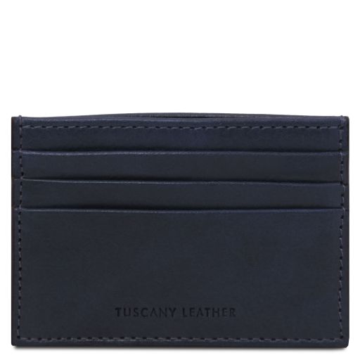 Tuscany Leather skórzane etui na karty, kolor ciemny niebieski - TL142471