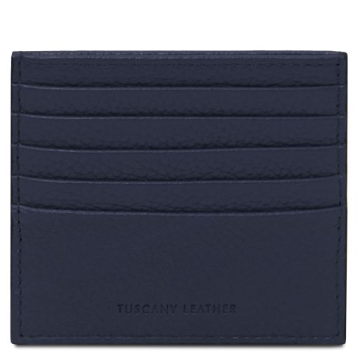 Tuscany Leather skórzane etui na karty, kolor ciemny niebieski - TL142470