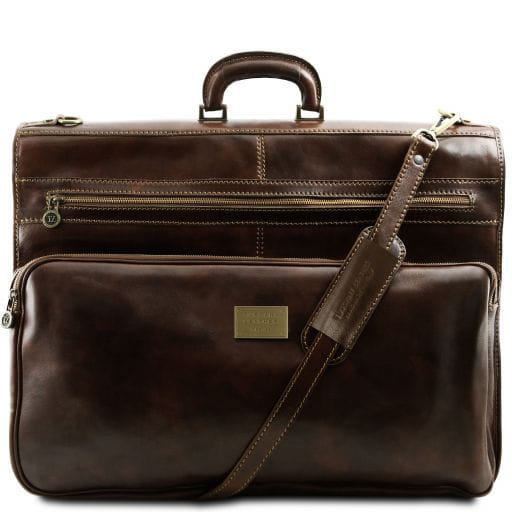 Tuscany Leather Papeete - skórzana torba podróżna do garnituru , kolor ciemny brąz TL3056