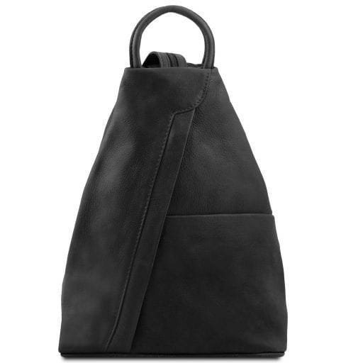 Tuscany Leather Shanghai - skórzany plecak , kolor czarny TL140963