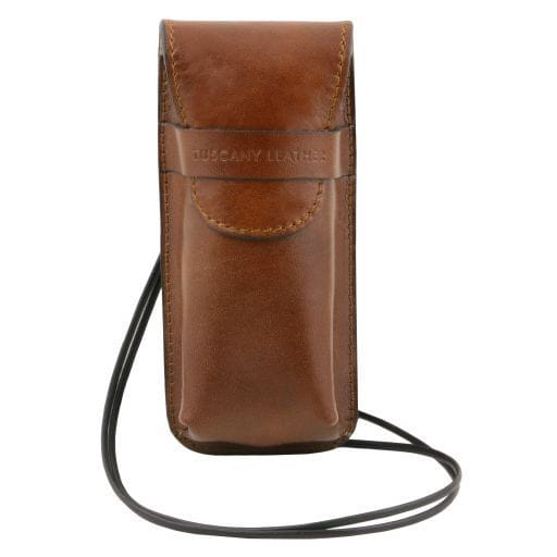 Tuscany Leather Ekskluzywne skórzane etui na okulary/smartfon/zegarek , kolor brązowy TL141282