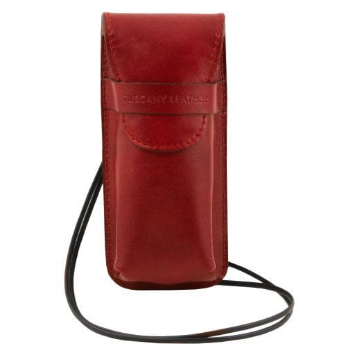 Tuscany Leather Ekskluzywne skórzane etui na okulary/smartfon/zegarek , kolor czerwony TL141282