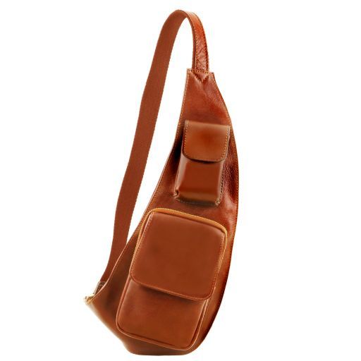 Tuscany Leather Stylowa saszetka na ramię dla mężczyzn , kolor miodowy TL141352