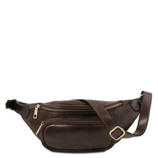 Tuscany Leather Skórzana saszetka na biodra - typu nerka , kolor ciemny brąz TL141797