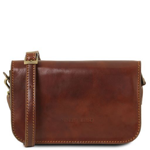 Tuscany Leather Carmen - skórzana torba na ramię z klapą , kolor brązowy TL141713