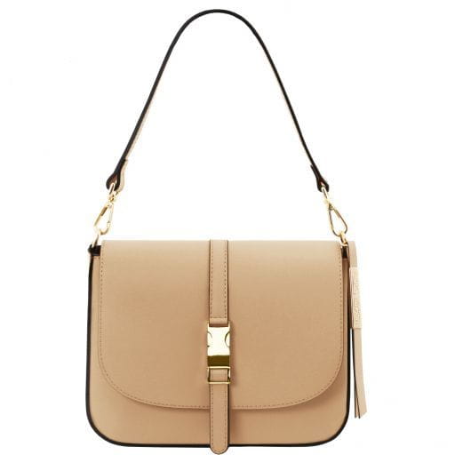Tuscany Leather Nausica - skórzana torba na ramię , kolor szampanowy TL141598