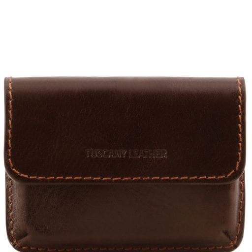 Tuscany Leather Ekskluzywne etui na wizytówki , kolor ciemny brąz TL141378