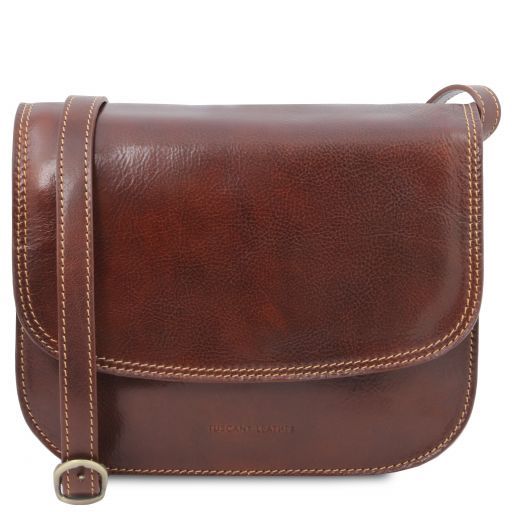 Tuscany Leather Greta - skórzana torebka na ramię, kolor brązowy TL141958