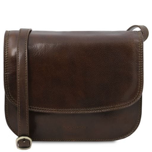 Tuscany Leather Greta - skórzana torebka na ramię, kolor ciemny brąz TL141958